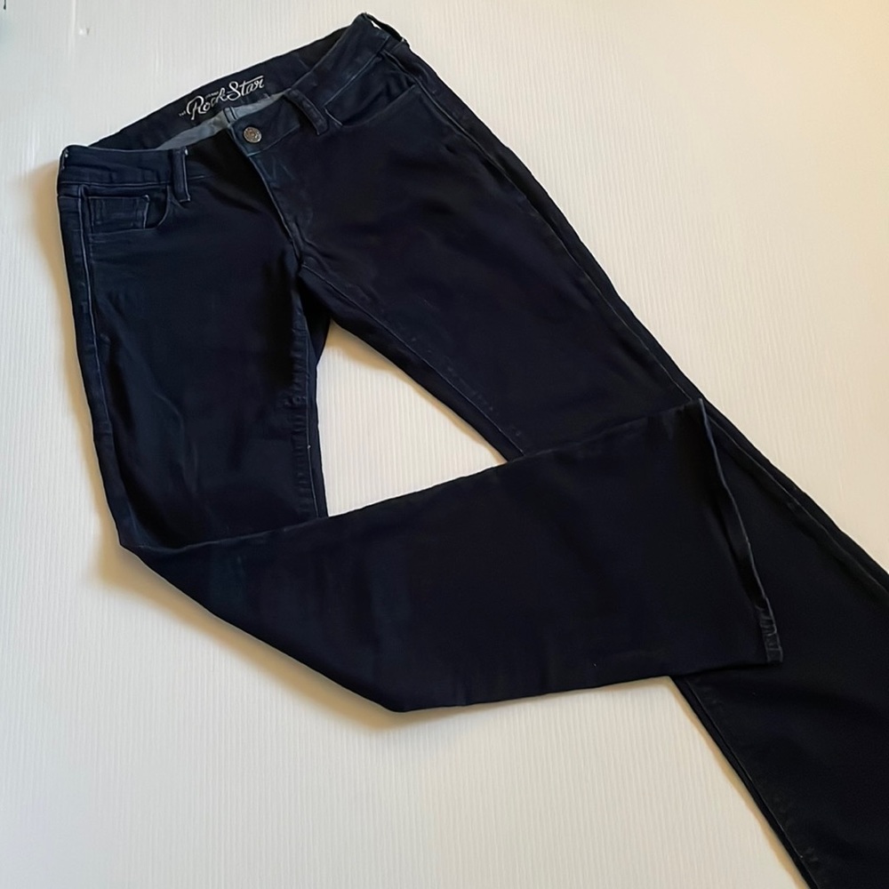 Old Navy RockStar bootcut, dark wash denim jeans.  Women’s size 4